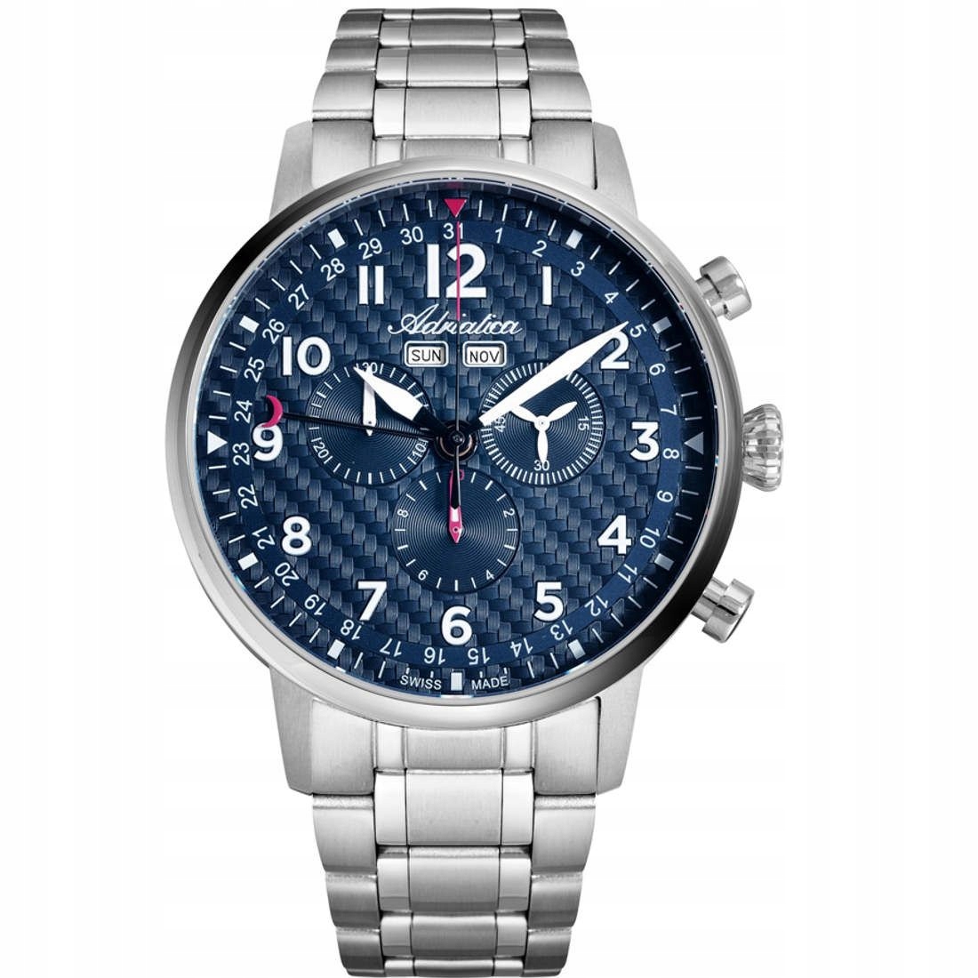 Pánské Hodinky Adriatica na náramku A8308.5125CH Chronograf Swiss Made