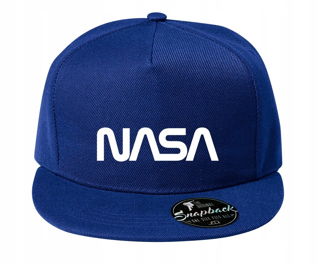 

Modna czapka z daszkiem 5P Rap Nasa, chabrowa