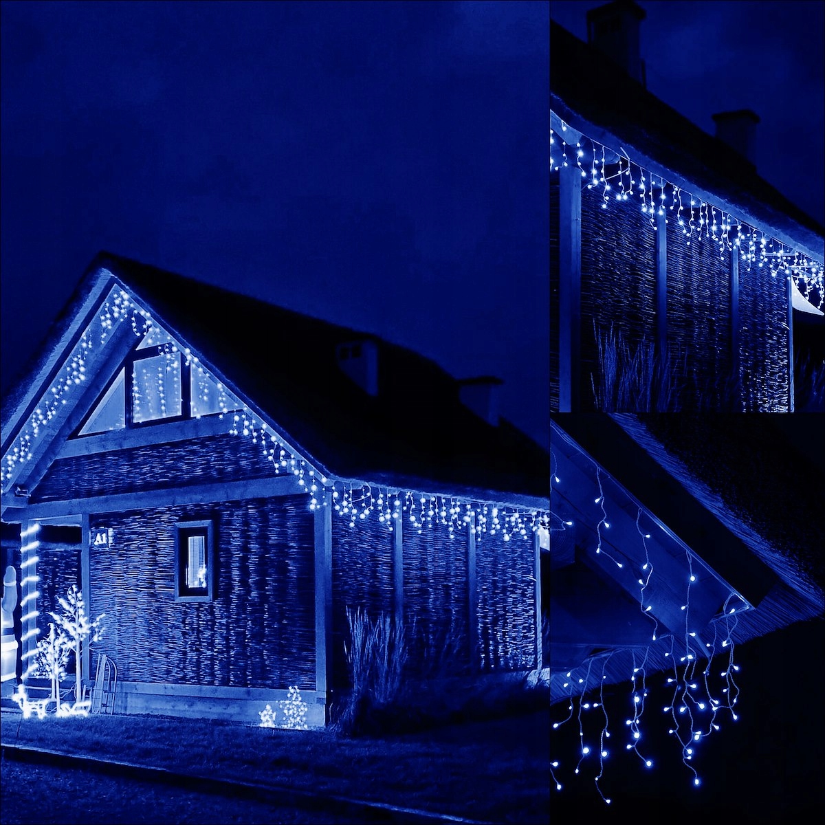 ZEWNĘTRZNE LAMPKI 1000 LED SOPLE NIEBIESKIE KURTYNA 45m GIRLANDA ŚWIETLNA Kod producenta CL0502