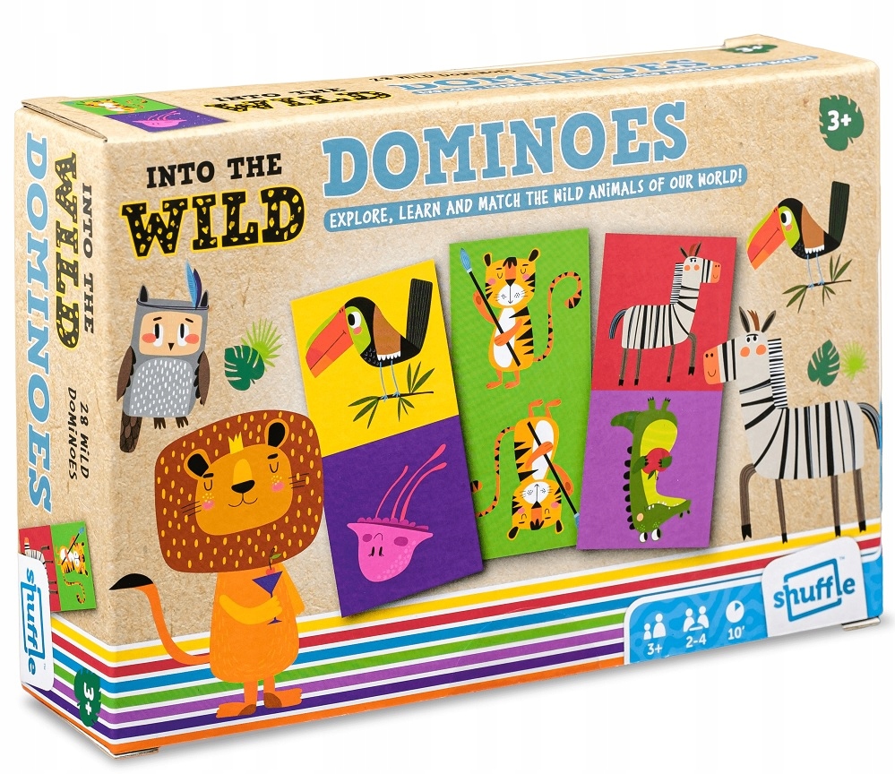 DZIKIE ZWIERZĘTA ŚWIATA GRA PLANSZOWA DOMINO 3+