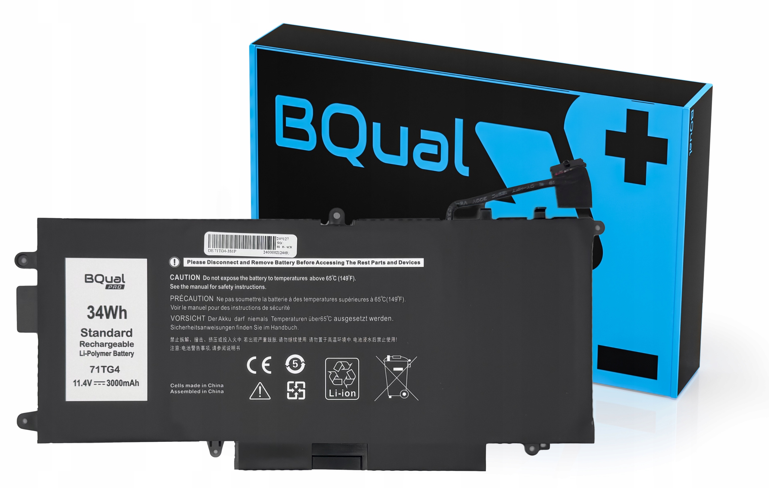 71TG4 Bateria do Dell Latitude 13 7389 7390 2-in-1 5289 K5XWW 725KY CFX97