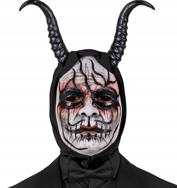 Halloweenská Maska Ďábel S Rohy Démon Temný Přízrak Doplněk Převlek