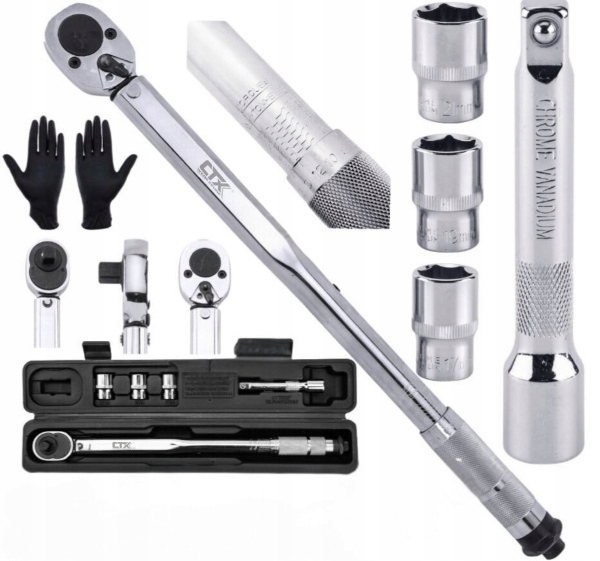 Ctx Werkzeuge Momentový Klíč 1/2" 28-210 Nm Nástavce 17,19,21 MM