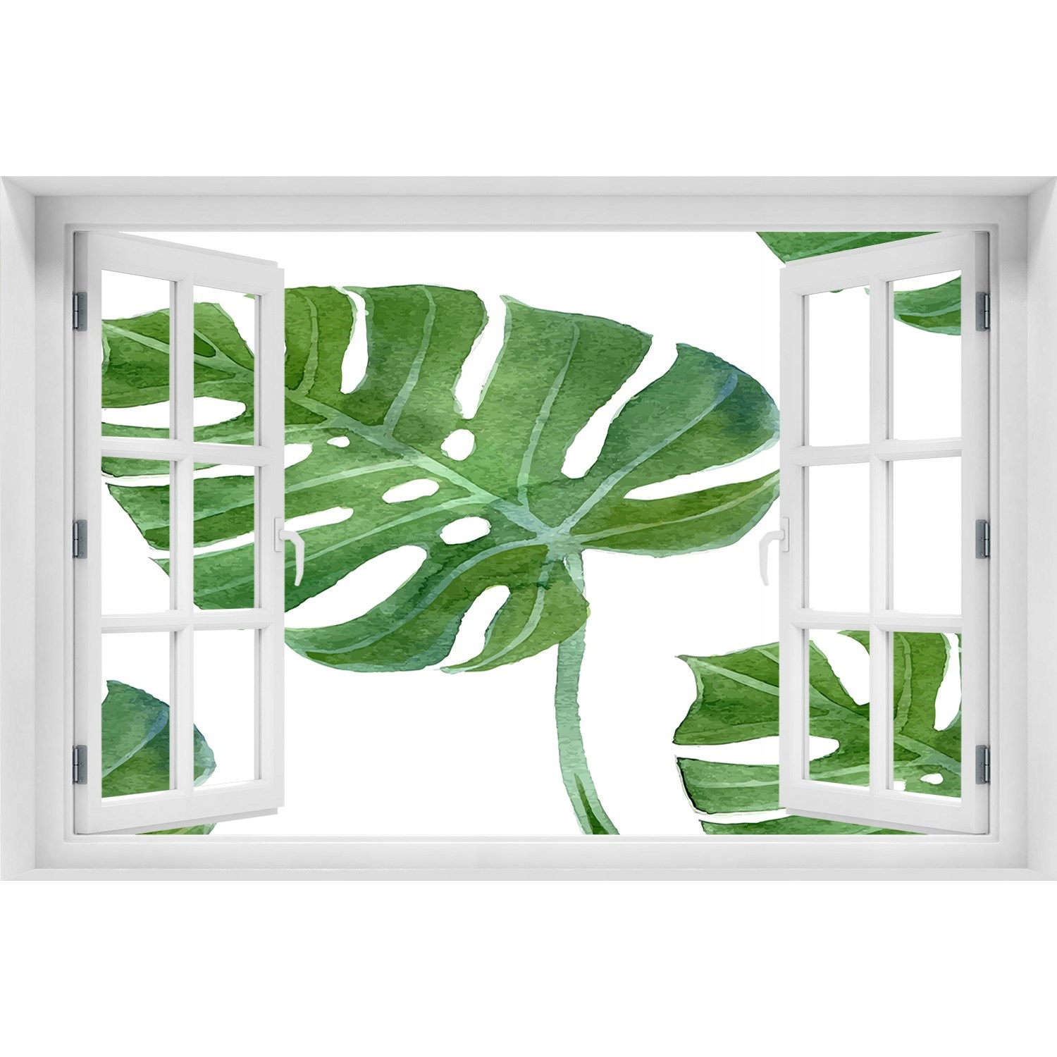 

3D Okno Naklejka na ścianę Monstera 120x80