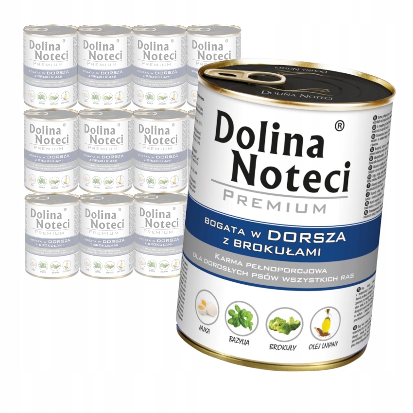 Levně Dolina Noteci Vlhké Krmivo pro psa bohaté na tresku s brokolicí 12 x 400 g