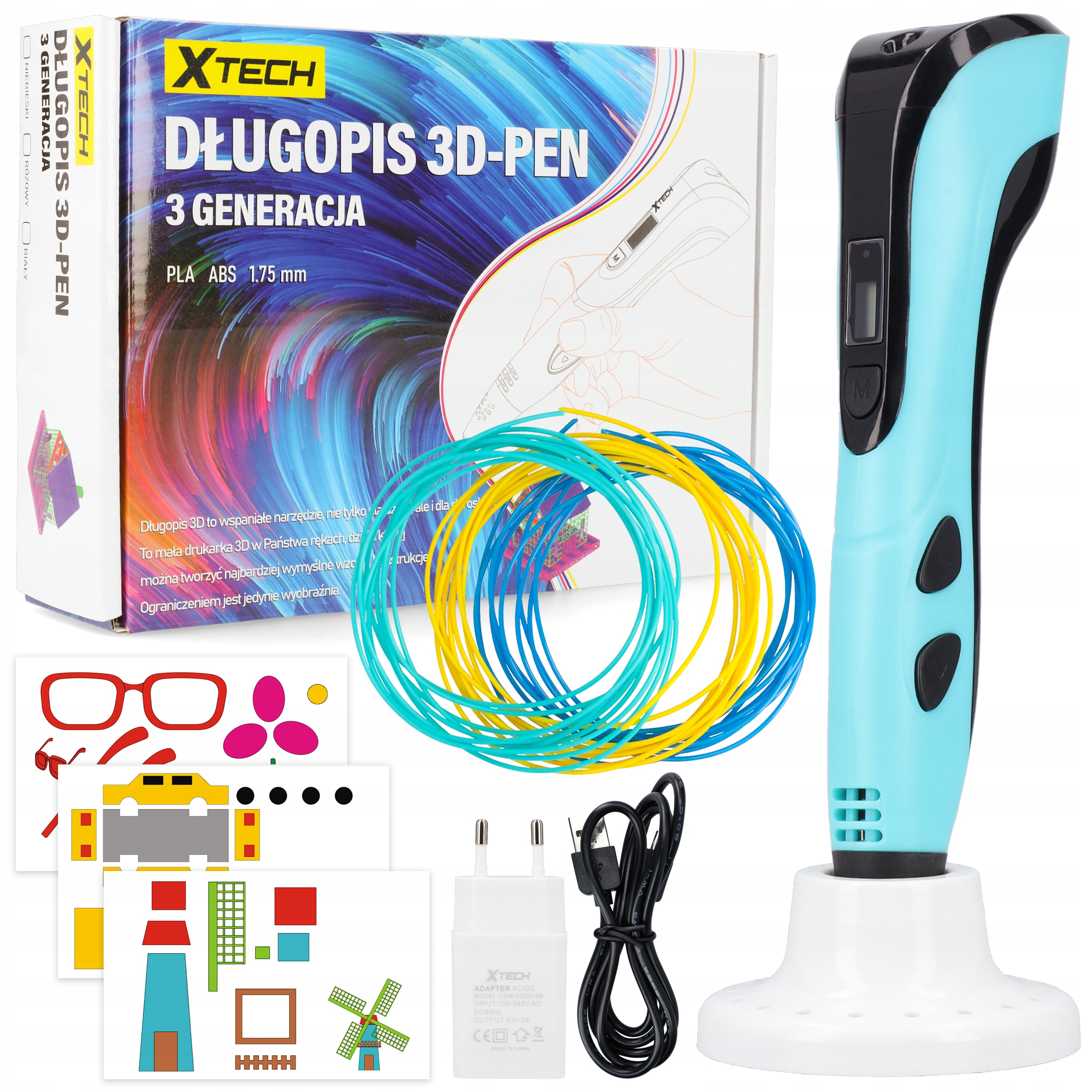 

Drukarka Długopis 3D Pen 3G 9M Wkład Szablony