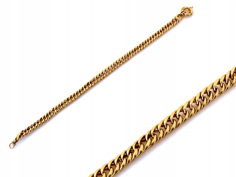 Zlatý dámský řetízkový náramek 585 vel. 19, značková efektní, 14 karátů