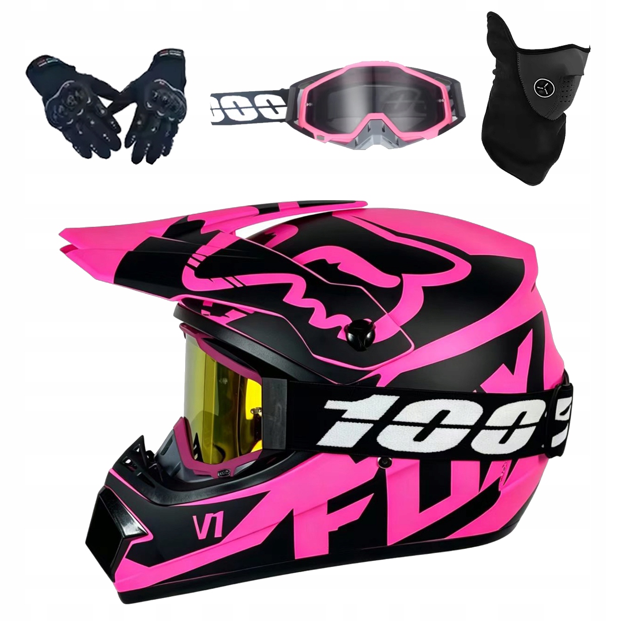 Helma Na Elektrickou Koloběžku Cross Enduro Quad Bmx Helma Brýle Rukavice S