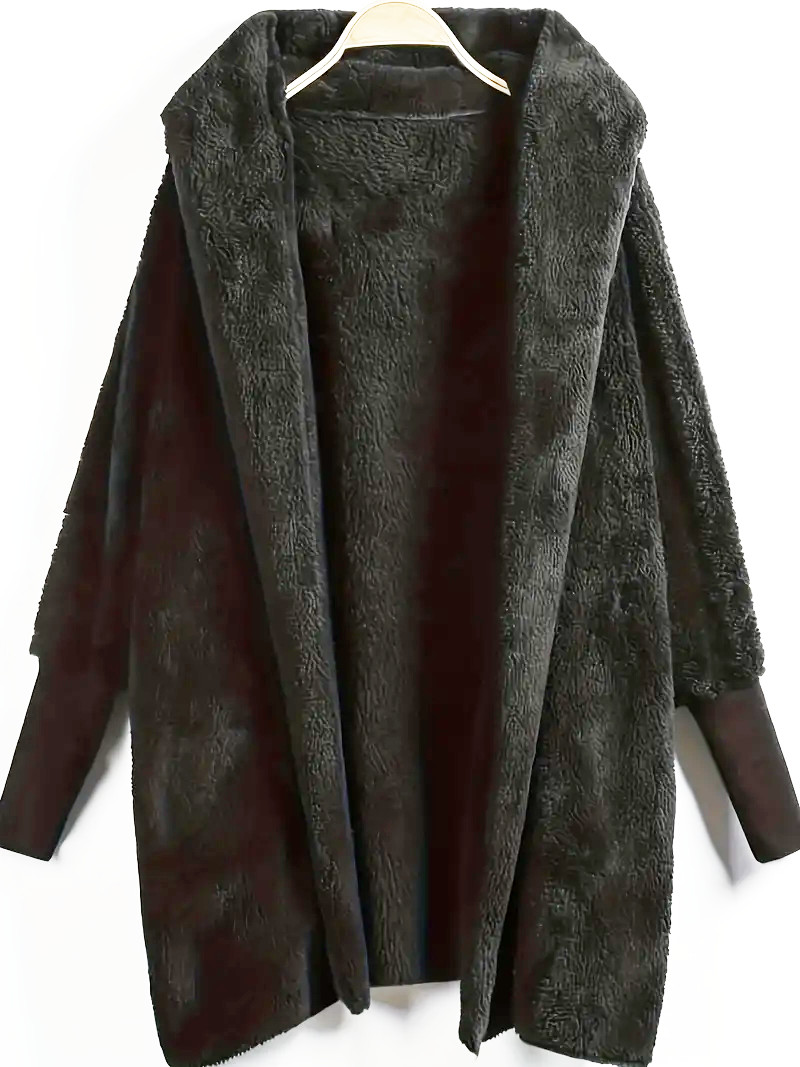 Kabátek z medvídka přehoz s kapucí maxi+size Nový vel 52/54