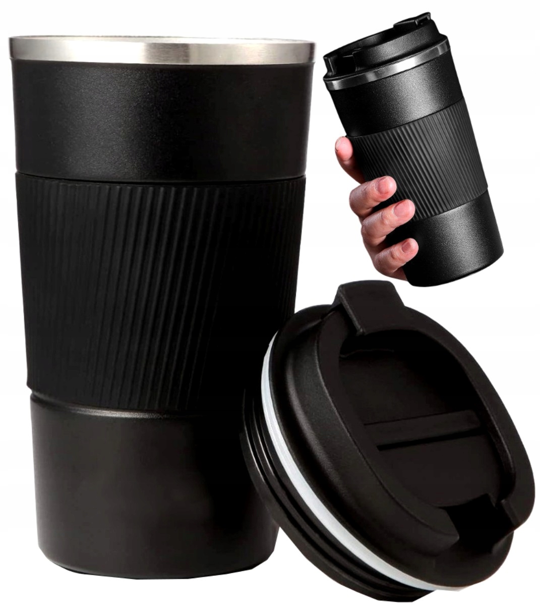 Kubek Termiczny Termos Na Kawa Herbata Antypoślizgowy 500 ml Black