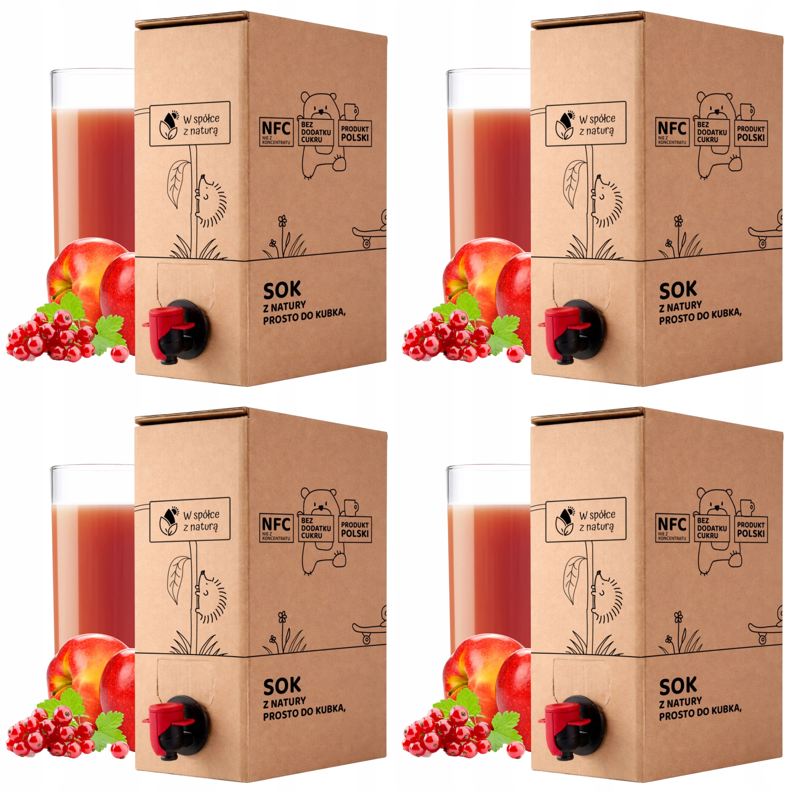 Sok z Jabłek i Czerwonej Porzeczki 5l Nfc Jabłko-Czerwona Porzeczka zestaw