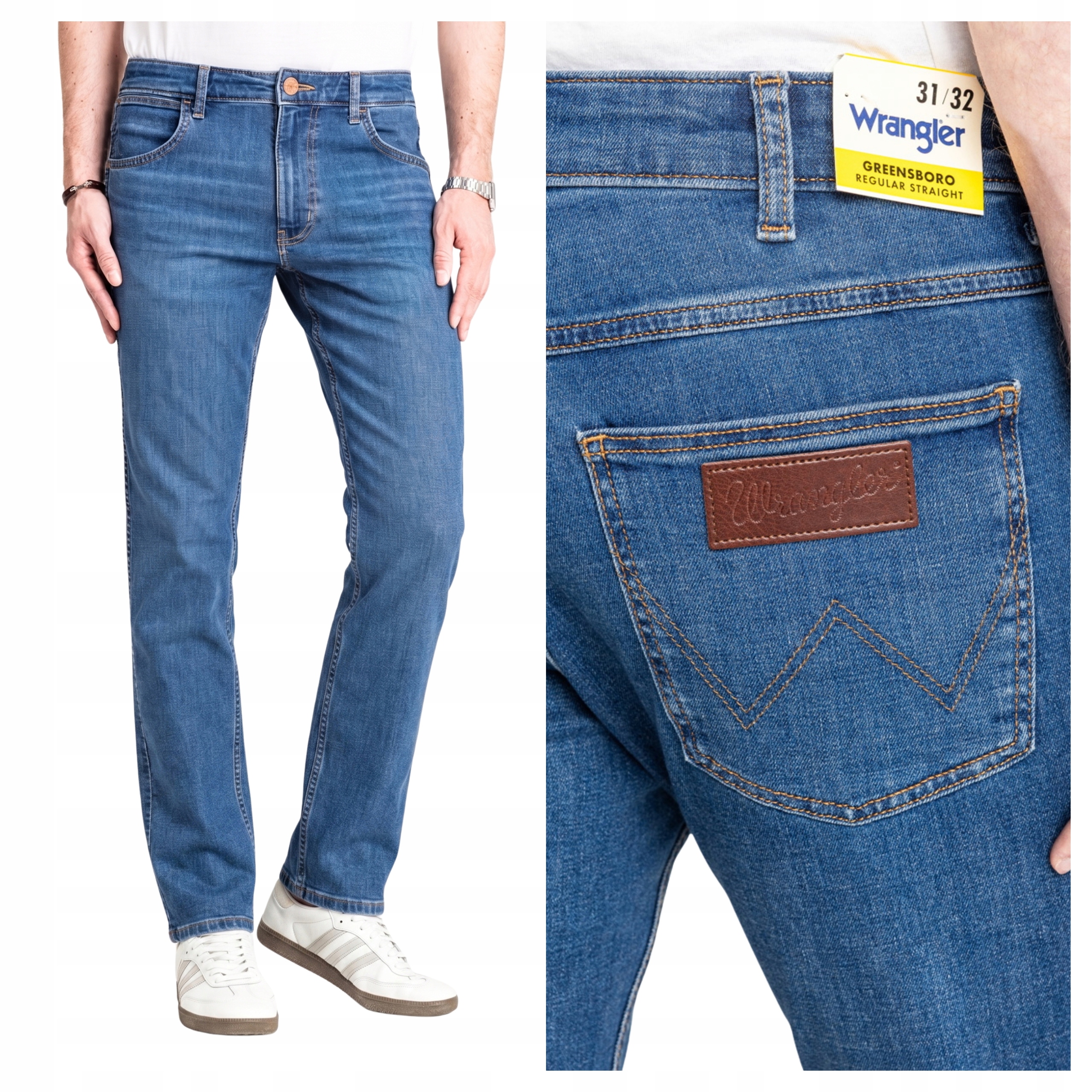 Pánské džínové kalhoty Wrangler Greensboro Regular Fit modré W40 L32