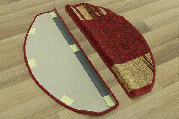 67x24+3cm PODGUMOWANE NAKŁADKI DYWANIKI BORDOWE NA SCHODY DREWNAINE Kształt półokrągły