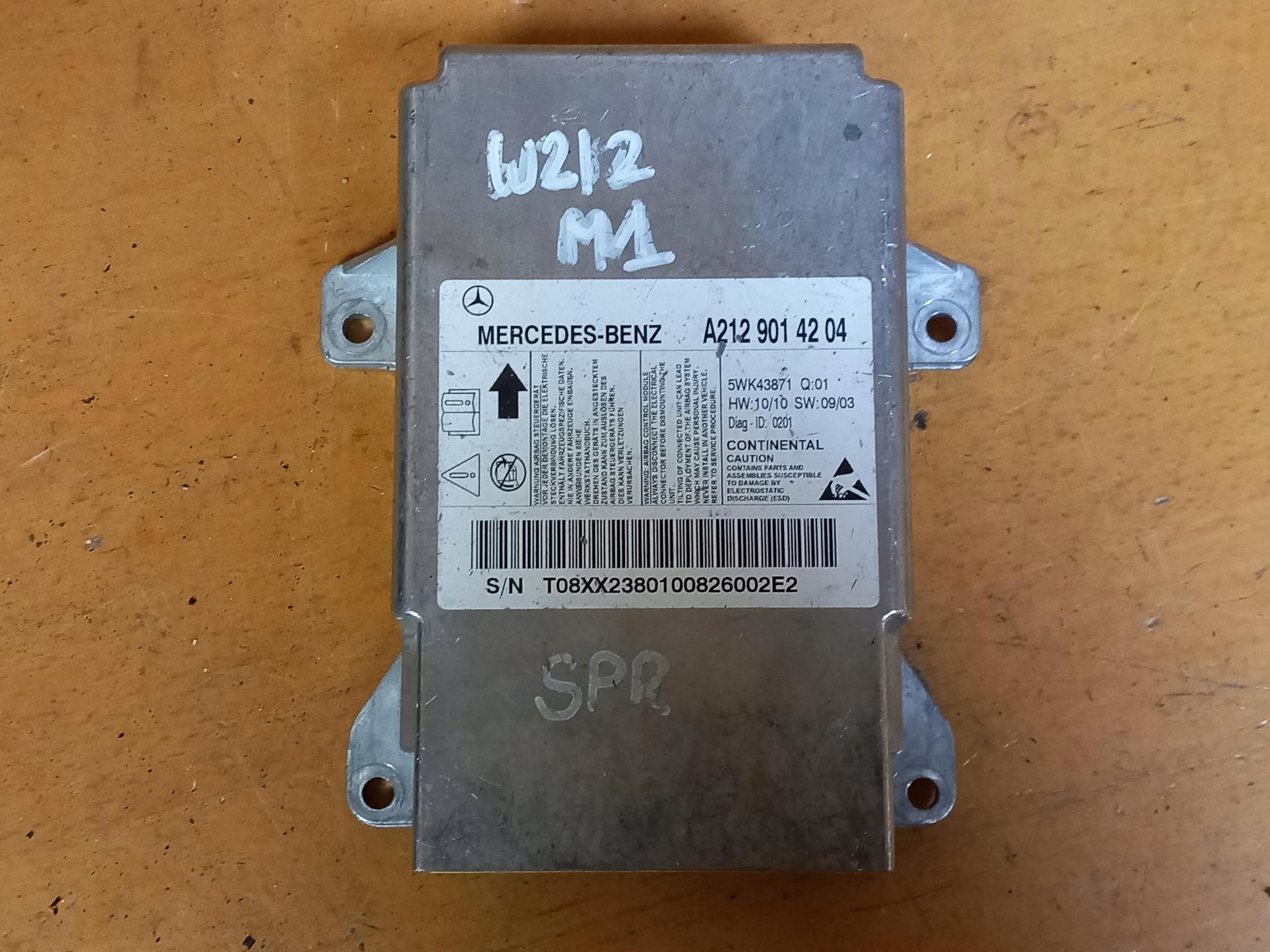 module control unit airbag MERCEDES E-KLASA W212 A2129014204 09-16