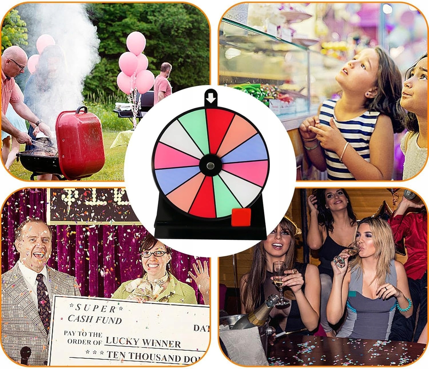 TABLICA KOŁO FORTUNY RULETKA GRA PLANSZOWA ROZRYWKOWA IMPREZA NA PREZENT Minimalna liczba graczy 1