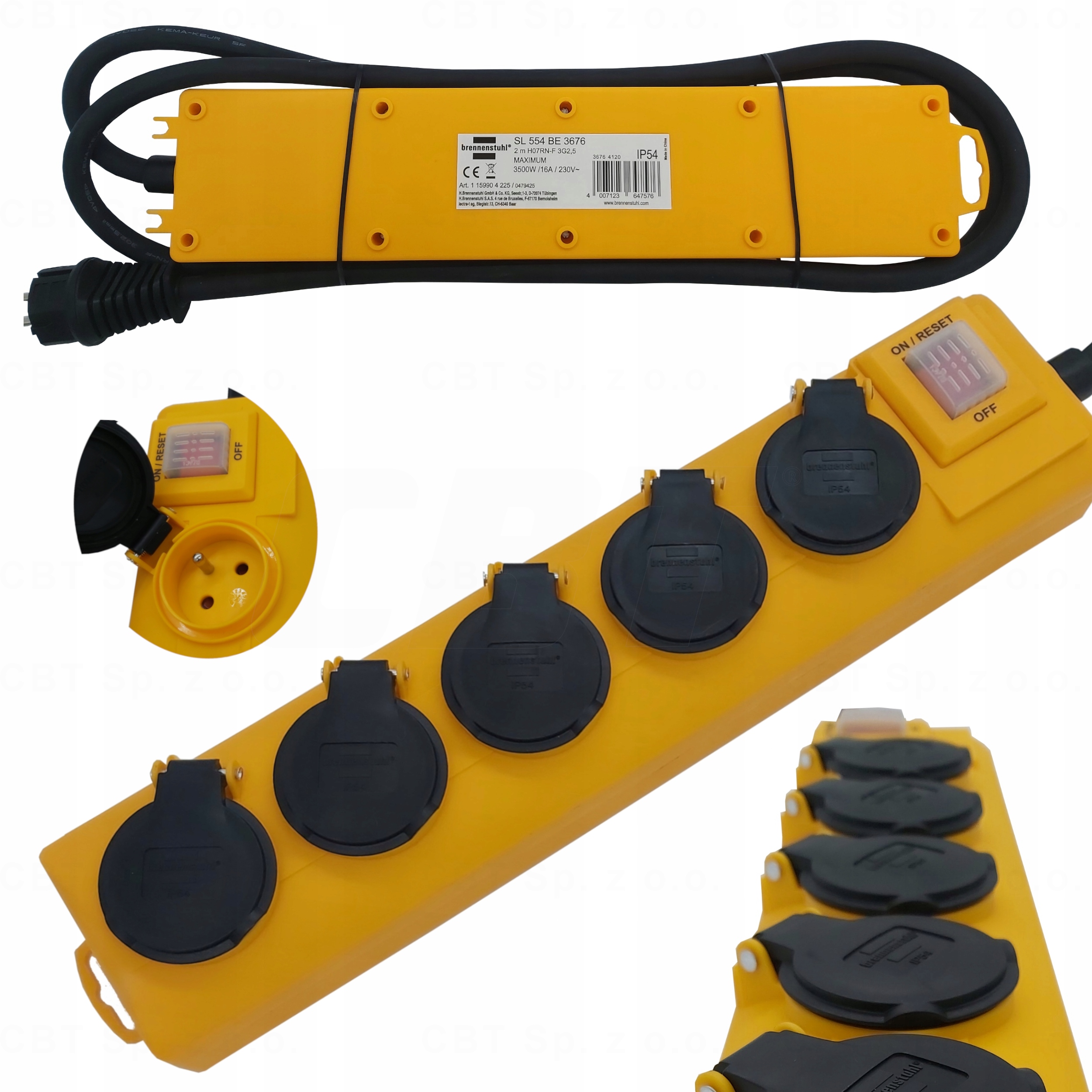 Listwa Elektryczna Ogrodowa Zewnętrzna 5G IP54 2m Przedłużacz Do Ogrodu