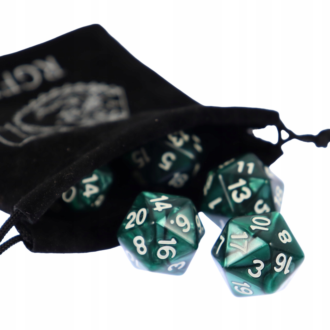 ZESTAW 2 KOSTEK K20 RPG TOKSYCZNA MGŁA KOŚĆ DWUDZIESTOŚCIENNA Liczba ścian 20