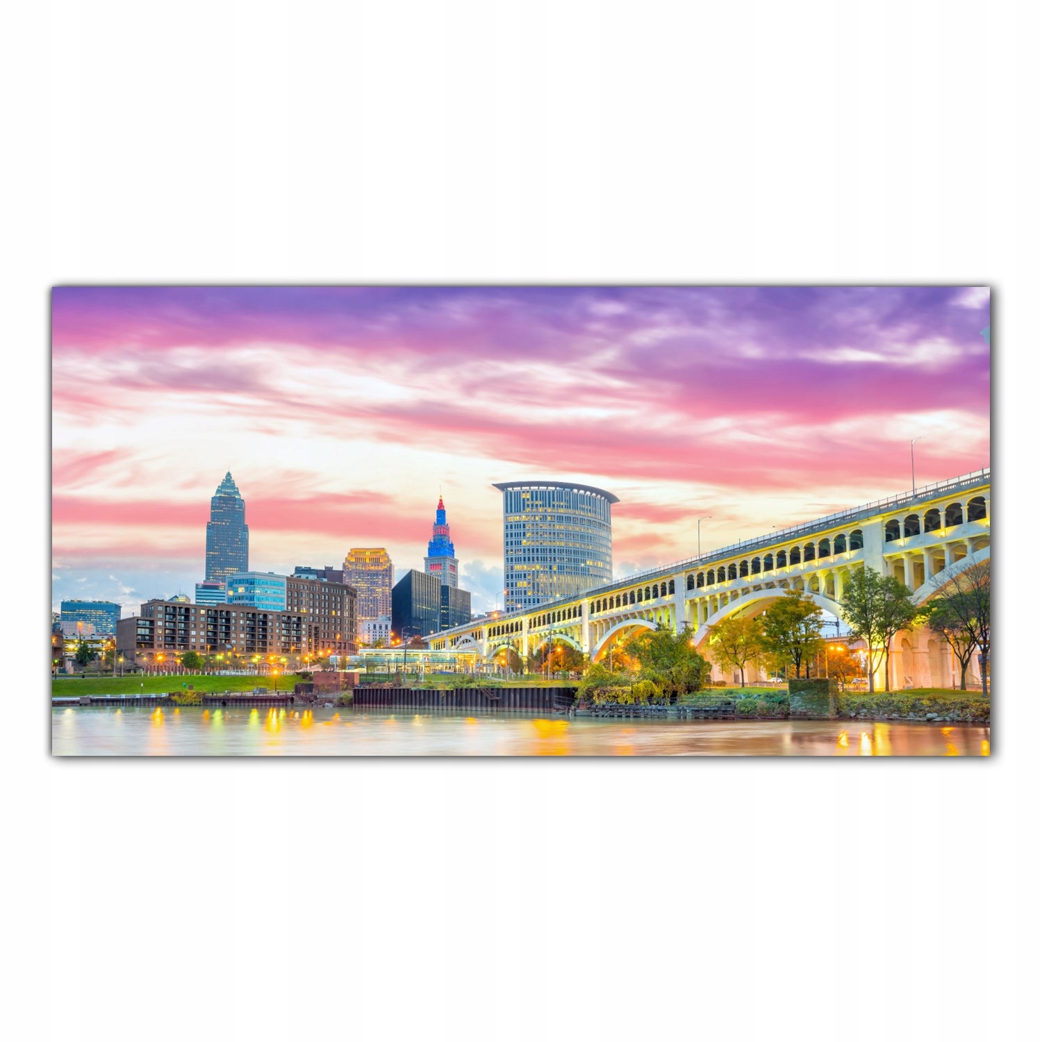 Cleveland Město 120x60 Tvrzené sklo do kuchyně