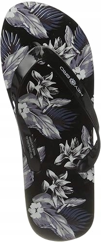 Heybrid Dámské Černé Žabky S Květinovým Potiskem, Velikost 45