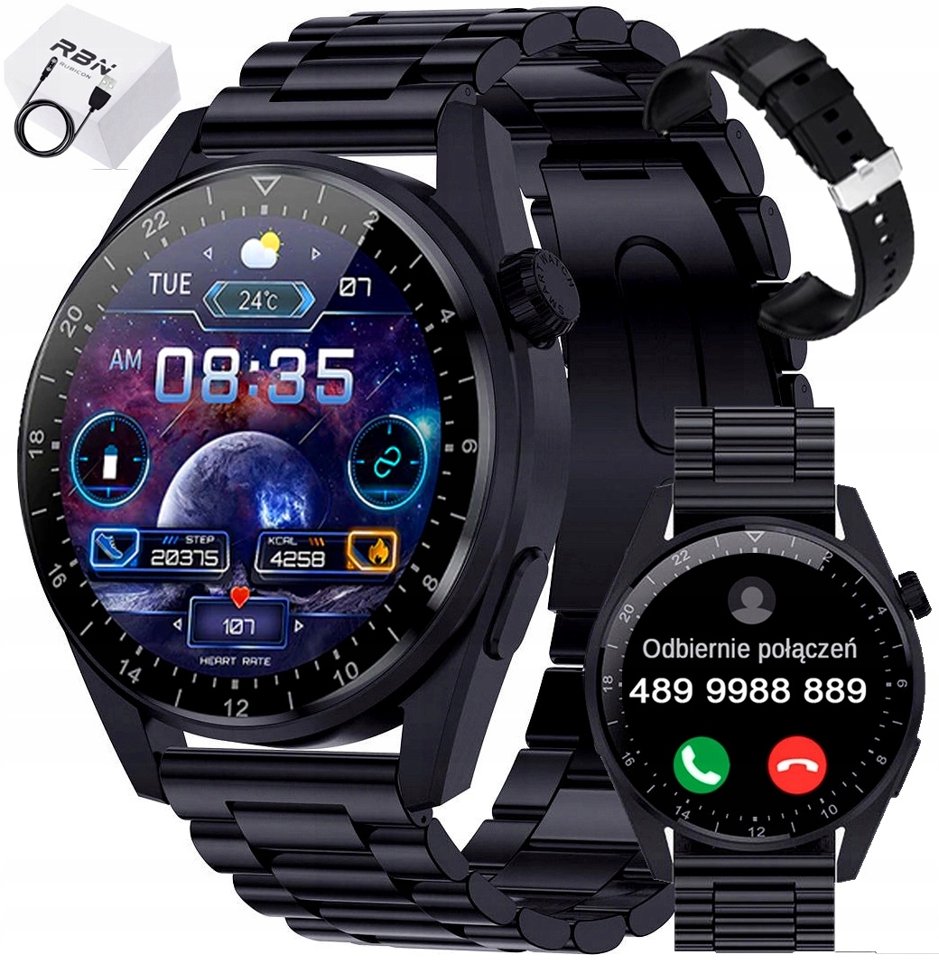 Zegarek męski SMARTWATCH Rubicon ROZMOWY KROKI SMS