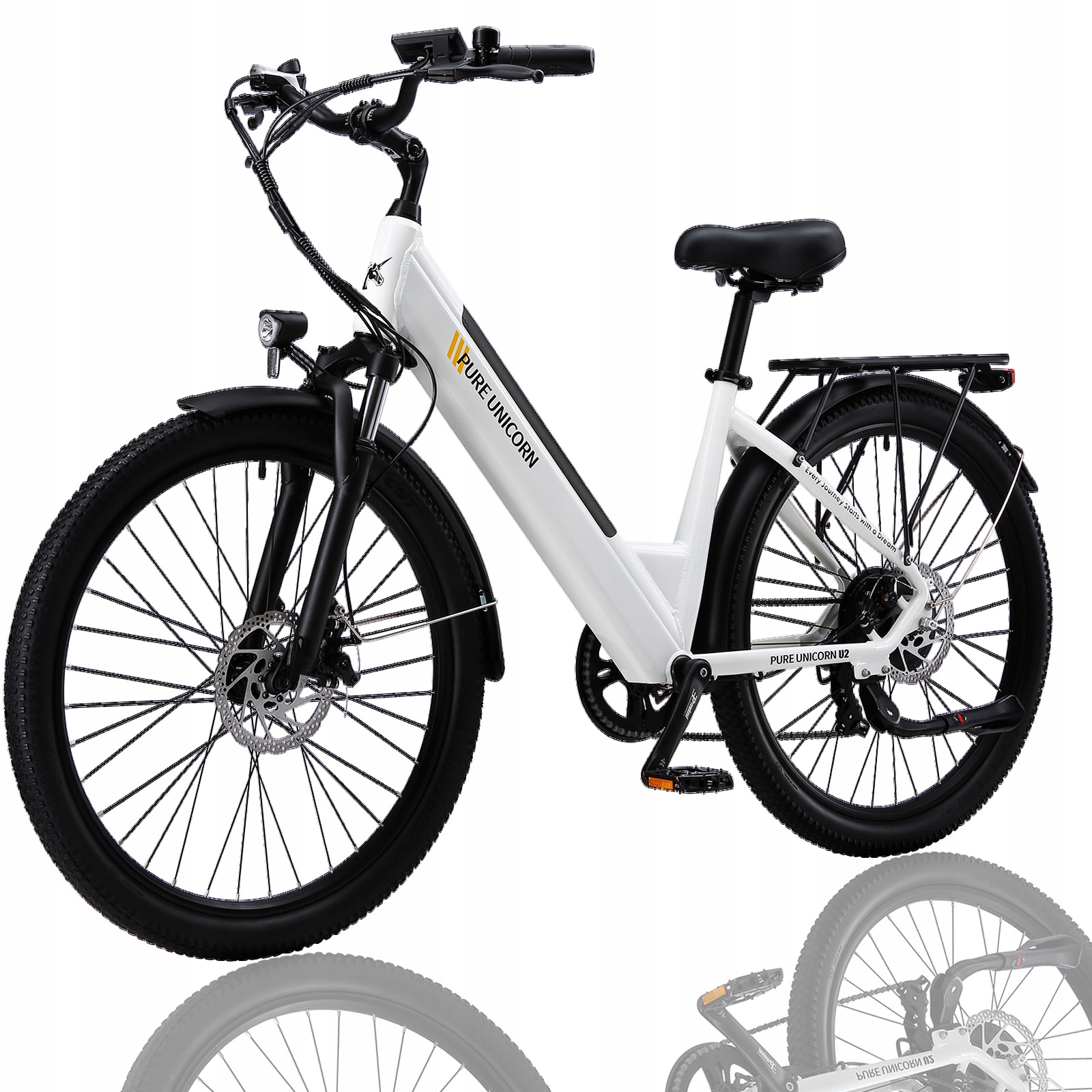 27.5" Pojazd Elektryczny Pure Unicorn U2 1000W 45km/h 48V12.8Ah 60km Dam/Mę