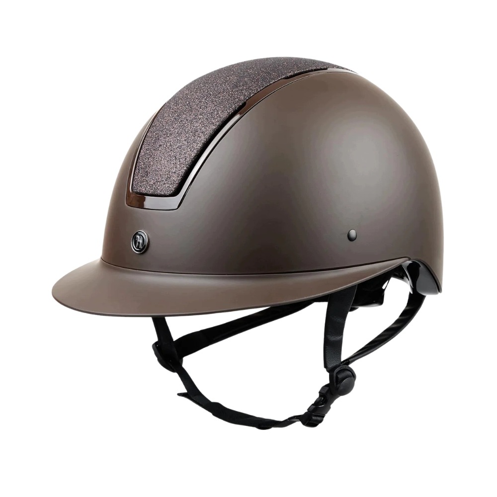 Kask toczek jeździecki Horze Aurora Glitter 26AW z brokatem brązowy 58-60