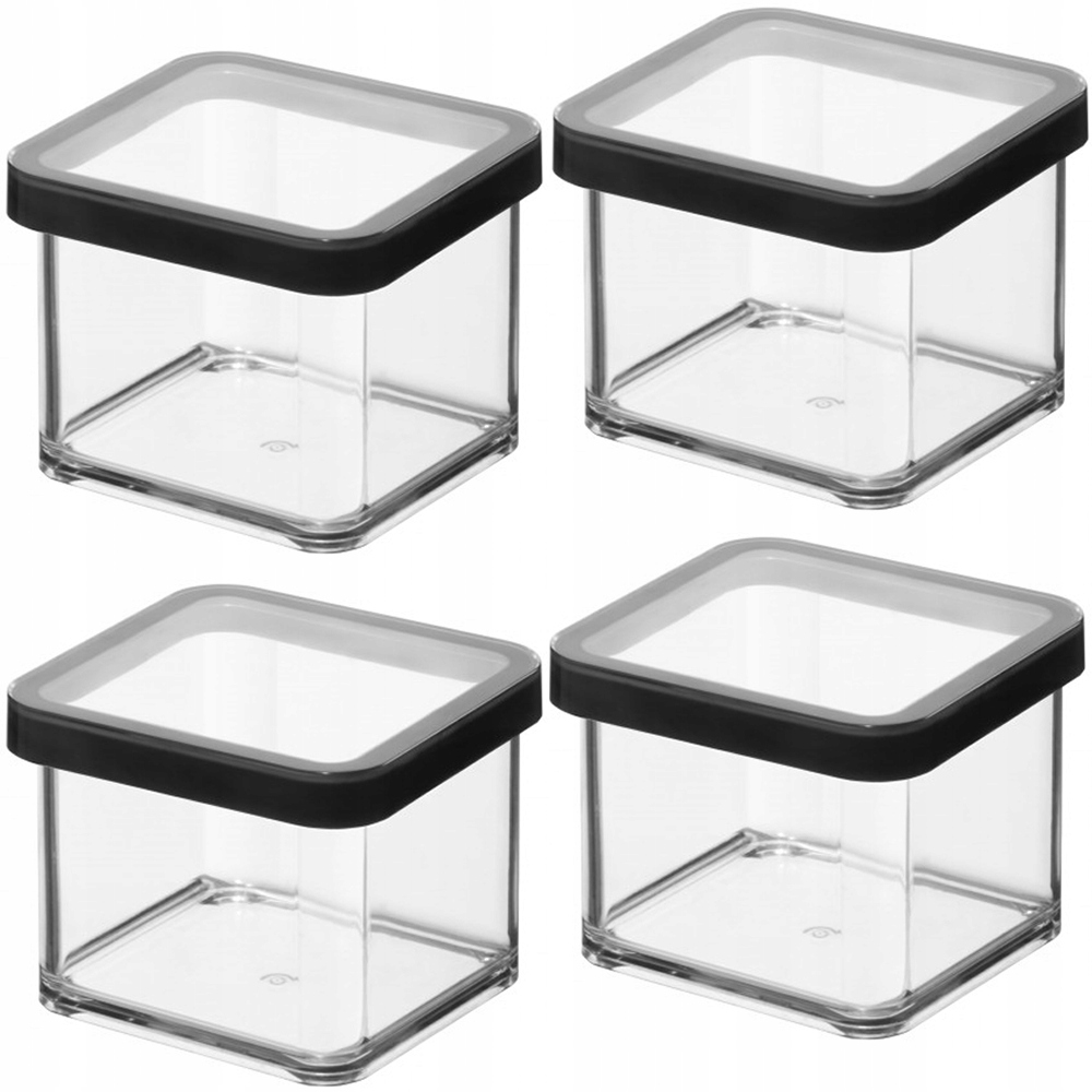 ROTHO ZESTAW 4x POJEMNIK ORGANIZER ŻYWNOŚĆ ARTYKUŁY SYPKIE CZARNY 0,5L LOFT Kod producenta 1160308080
