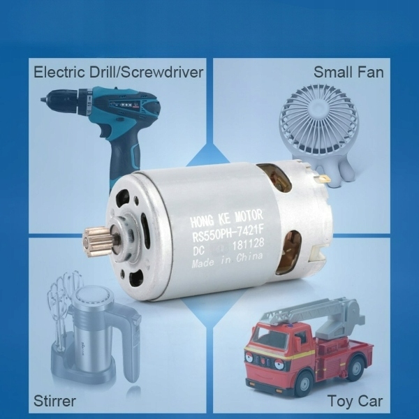 Silnik szczotkowy DC 21V - RS550VC - 14 zębów Symbol 1