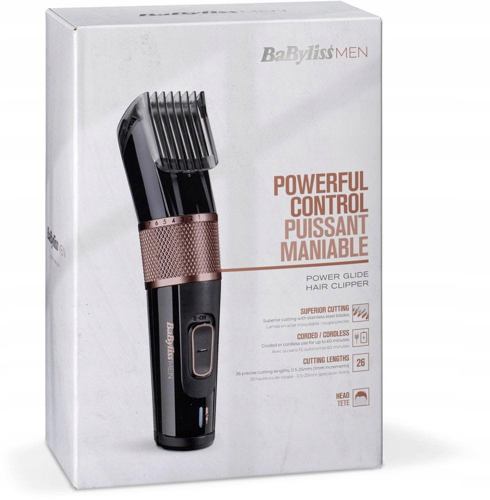 Stříhací strojek na vlasy BaByliss Power Glide E974E černý