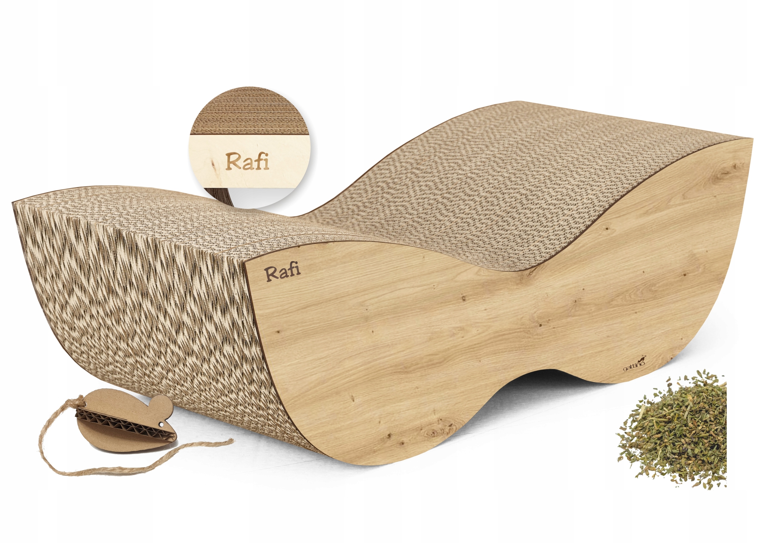 

Drapak dla kota z tektury Leon Gattino Dąb Artisan