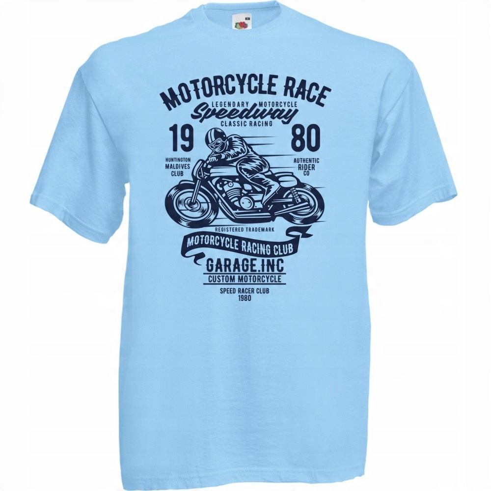 

Koszulka motocykl motor motocyklista kask L błękit