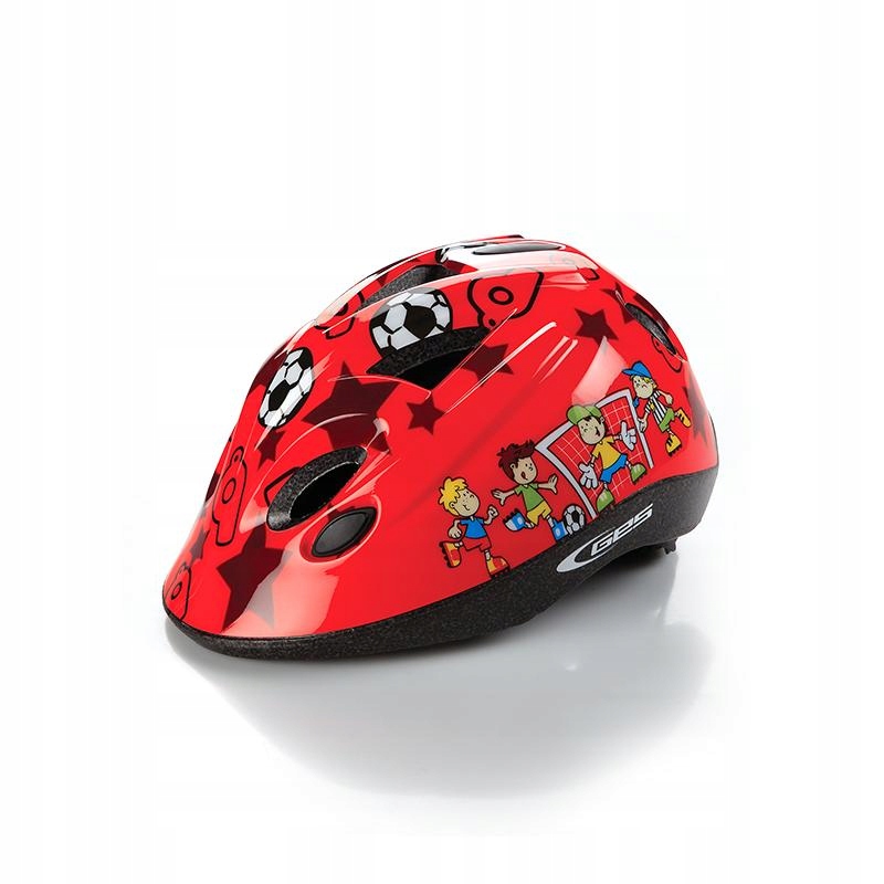 kask dziecięcy Ges czerwony Footbal piłkarze rower