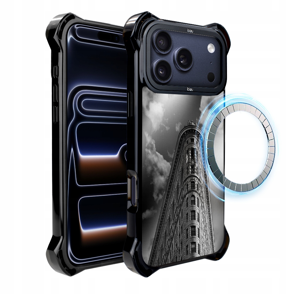 Pouzdro pro iPhone 17 Pro Ibizu DropGuard Ultra s MagSafe, Noir City, Flatiron