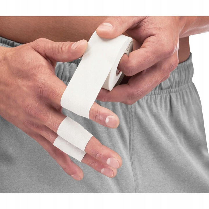 Tejpy na palce biała taśma plaster tejpy sztywne taping 3,8cmx10m -7szt Model Tejp sztywny na palce