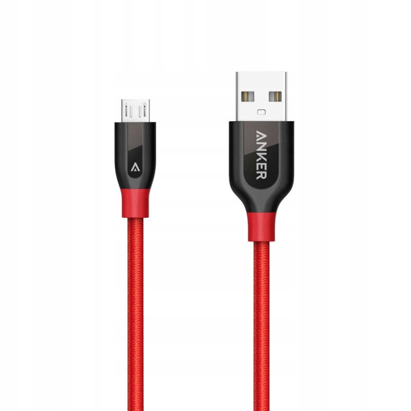 Kabel Anker USB - microUSB typ B 0,9 m czerwony