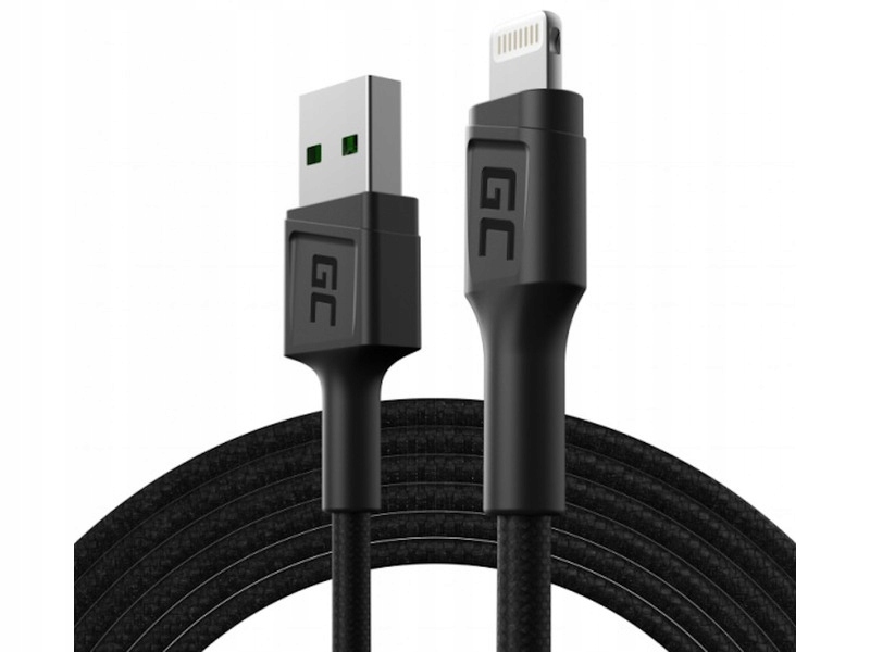 Кабель Green Cell USB-Apple Lightning 0,3 м Черный