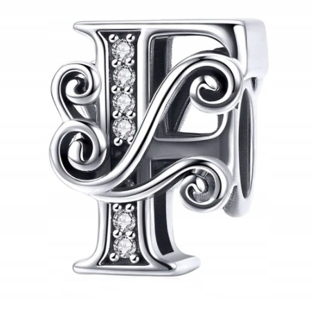 

Zawieszka Charms Litera F Moda Trusky Srebro 925