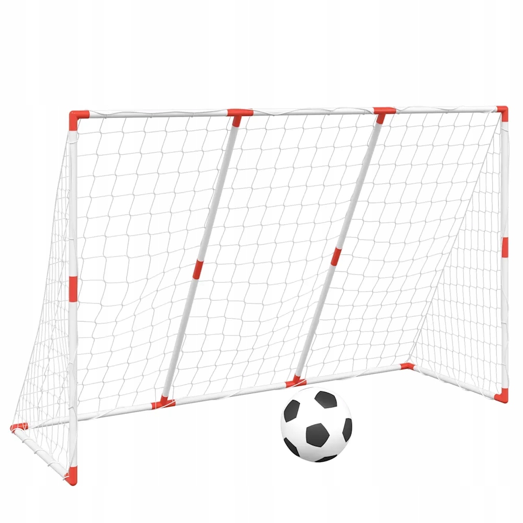 Brankářský set 2-v-1 pro děti, 184x64x124 cm 124x64x73 cm, Bílo-český