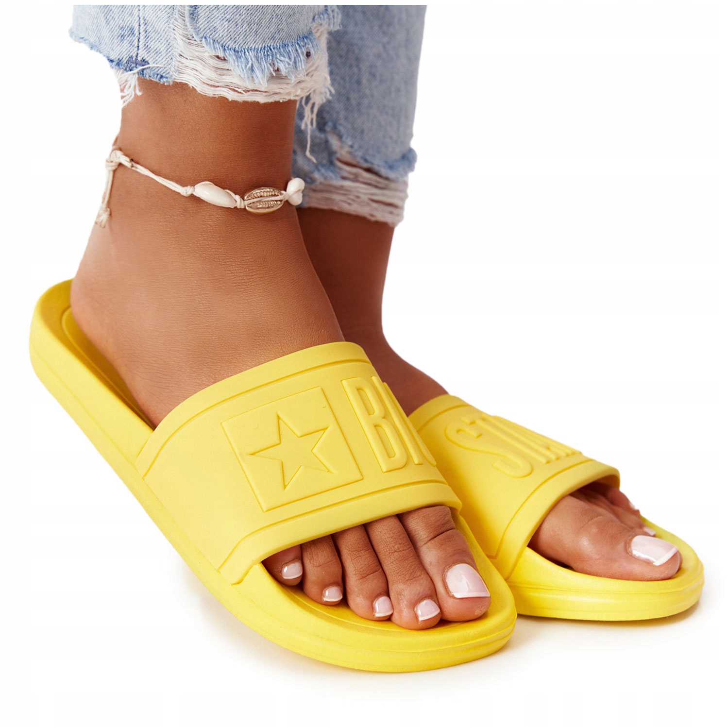 

Damskie Lekkie Klapki Big Star HH274A040 Żółte 37