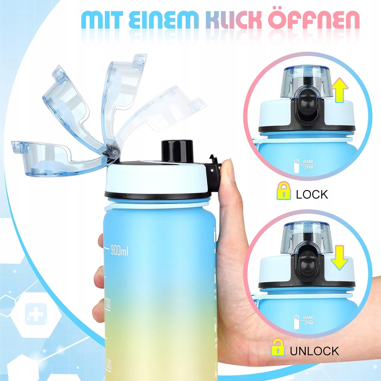 BUTELKA SPORTOWA FITNESS BUTELKA Z FILTREM MARKER CZASU NIE ZAWIERA BPA EAN (GTIN) 5903633661554