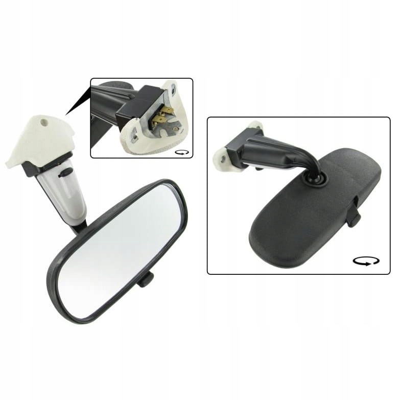 017568P - Чорне внутрішнє дзеркало VW Karmann GHIA 67-