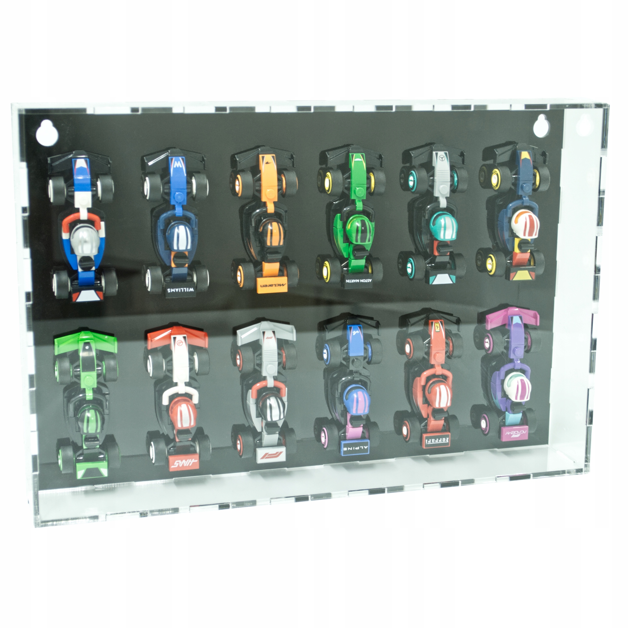 Gablota Ramka Stojak na Lego Icons 71049 12 minibolidów F1 Kolekcjonerskie