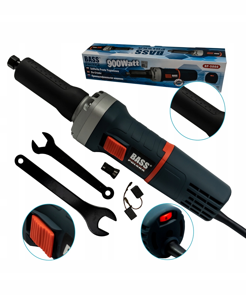 Bass шлифовальный станок с прямым хвостовиком 900 Вт REG 6/8 мм