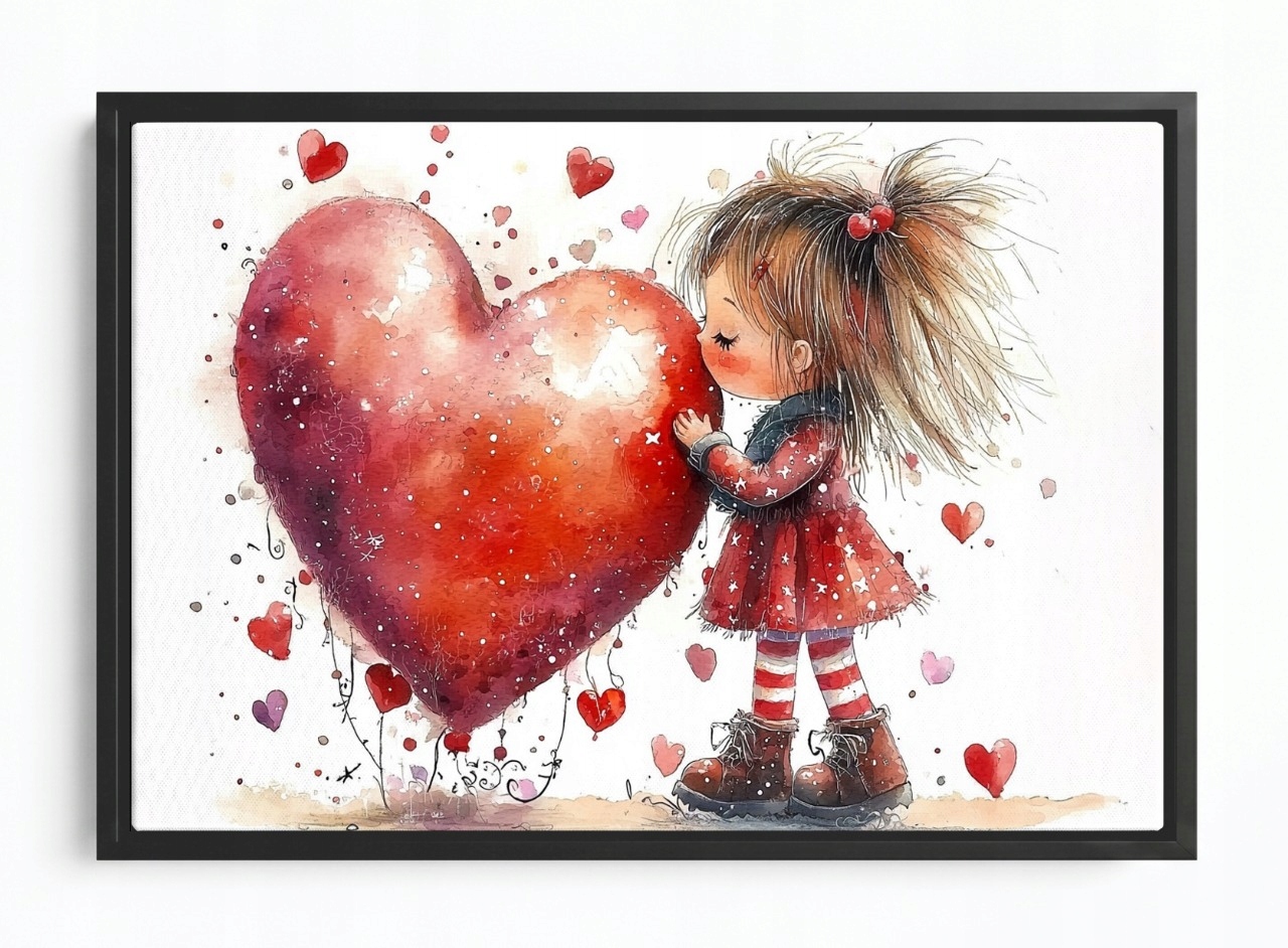 Obraz Rám Americký Box Dítě Dívka Srdce Láska Přátelství 120x80