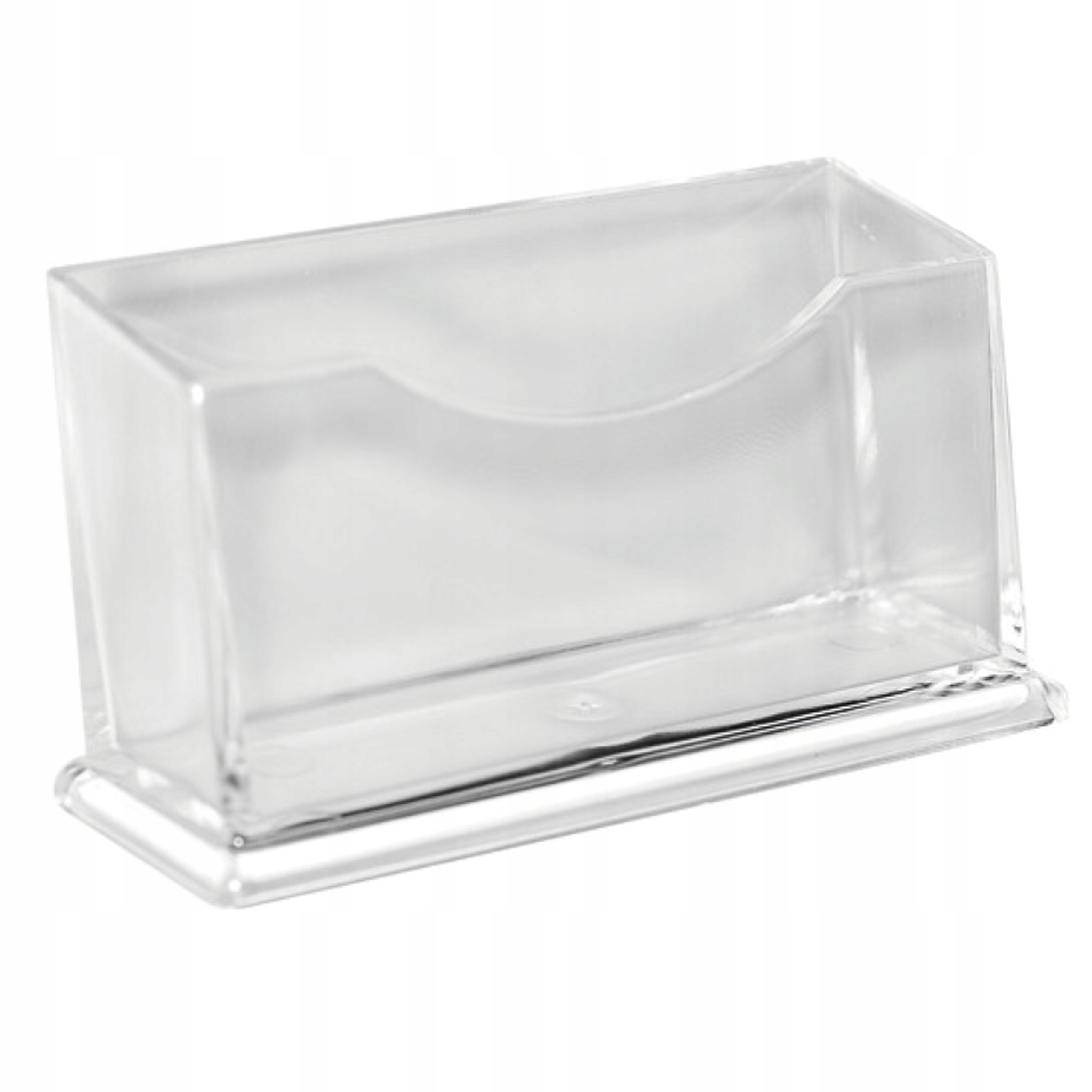 Przybornik stojak pojemnik na wizytówki akrylowy plexi pudełko na biurko