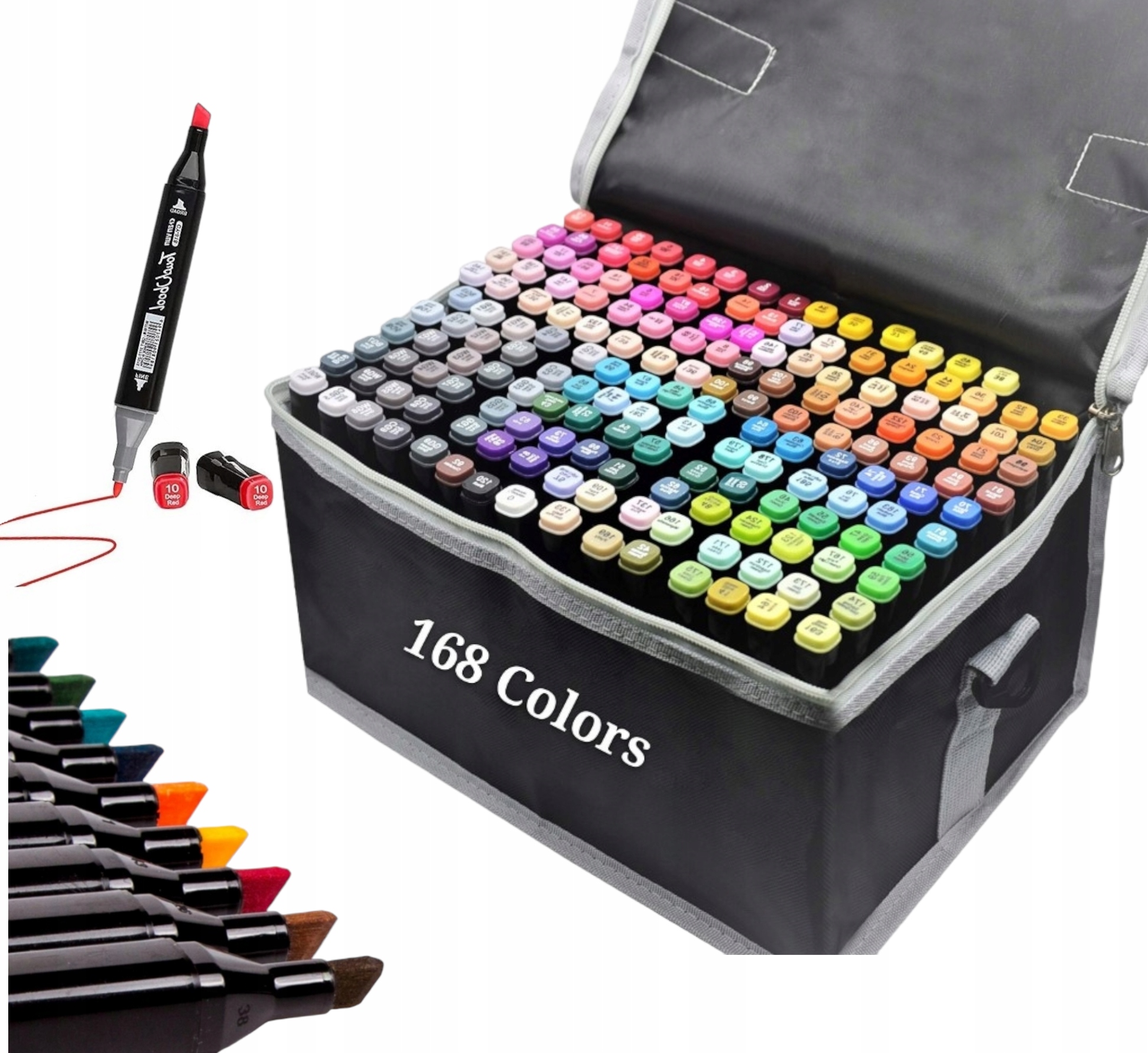 ZESTAW MARKERÓW ALKOHOLOWYCH TOUCH 168szt + TORBA