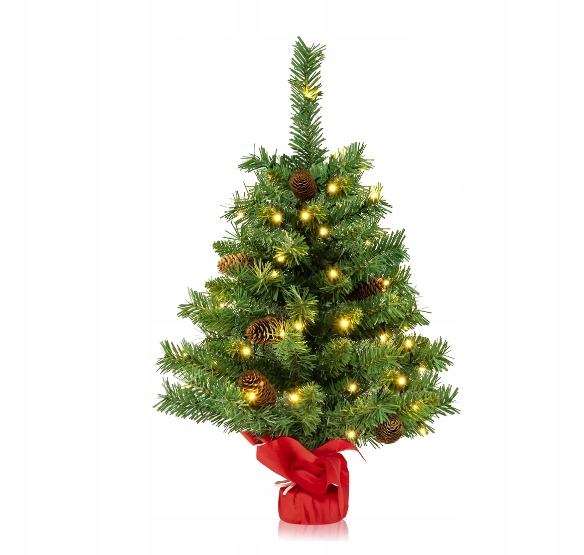 Umělý vánoční stromeček zdobený Costway Led 64 cm