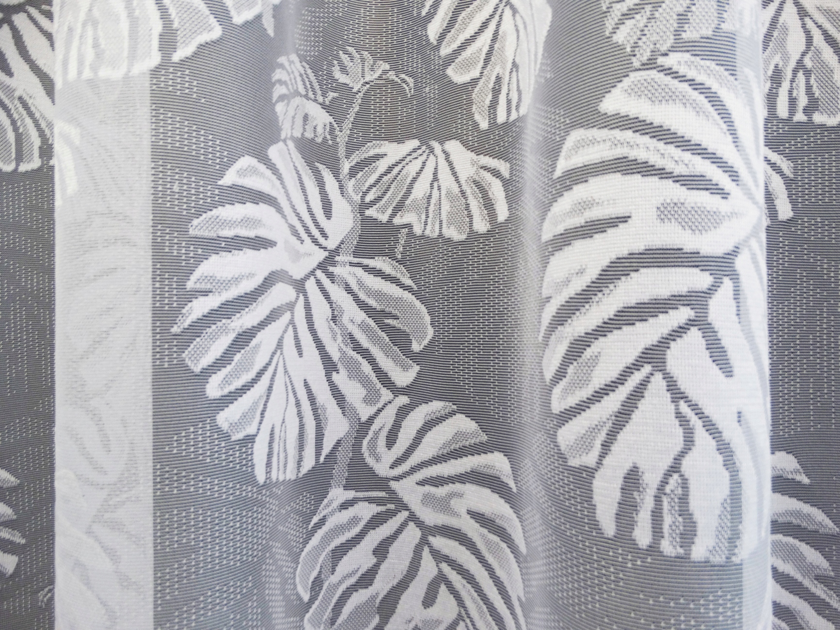 Mg Záclona Listy monstera 34949 Bílá hotová obšitá 200x250cm M