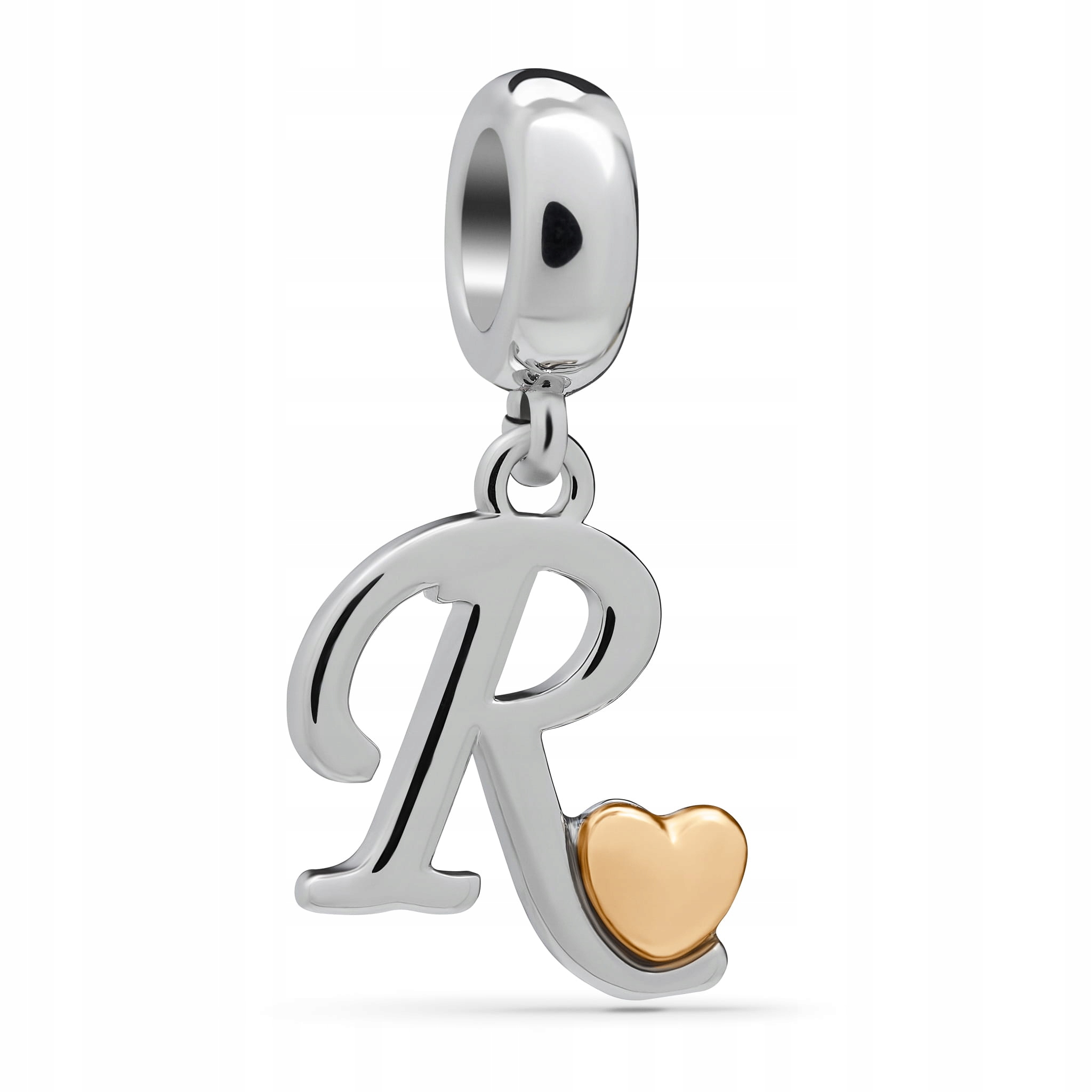 

Zawieszka Charms Literka R Serce Stal