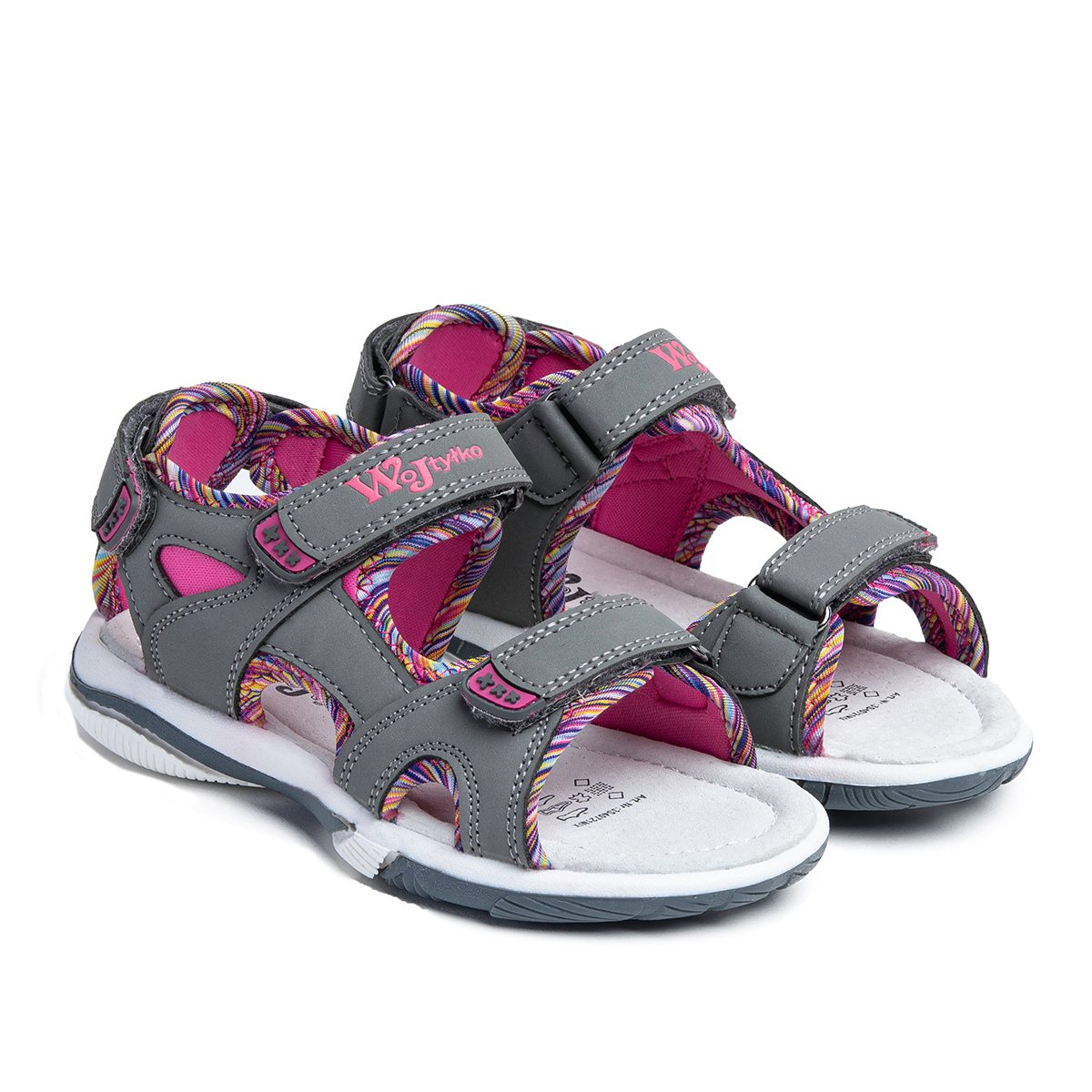 

Sandały lekkie wkł.SKÓRA na rzepy wygodne Wojtyłko